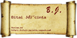 Bitai Jácinta névjegykártya
